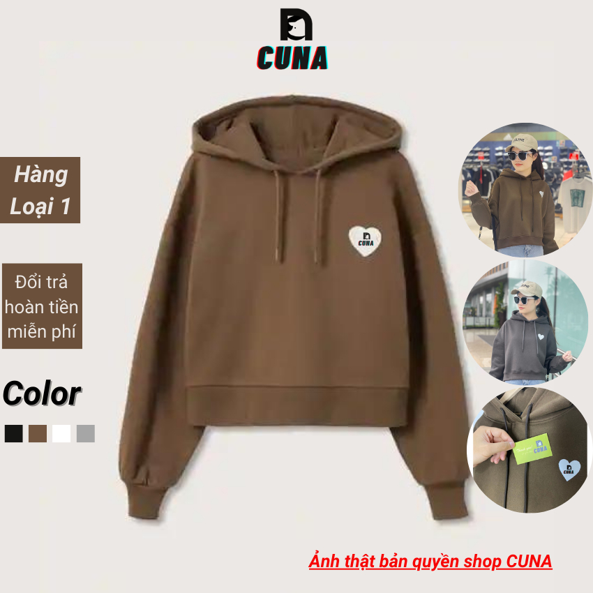 Áo Hoodie Croptop Nữ Cực Tôn Dáng Chất Nỉ Ngoại Cao Cấp Shop CUNA