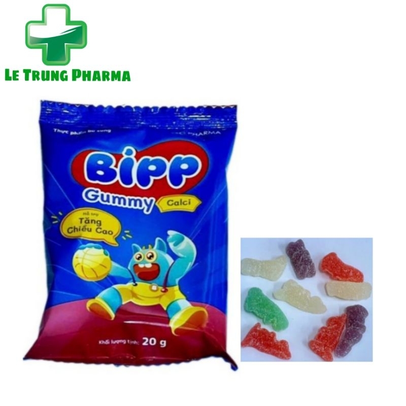 Kẹo dẻo Bipp gummy bổ sung calci và đề kháng cho bé gói 20g