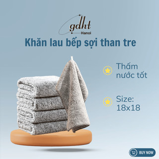 Khăn lau bếp sợi than tre 18x18cm khăn lau tay lau bếp sợi than tren thấm hút huytuan3010