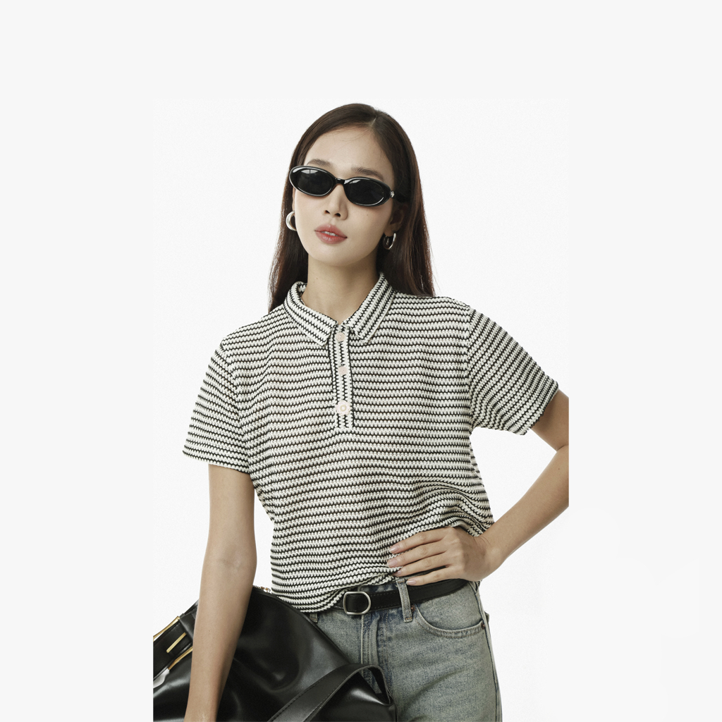 TALY - Áo polo sọc Amber