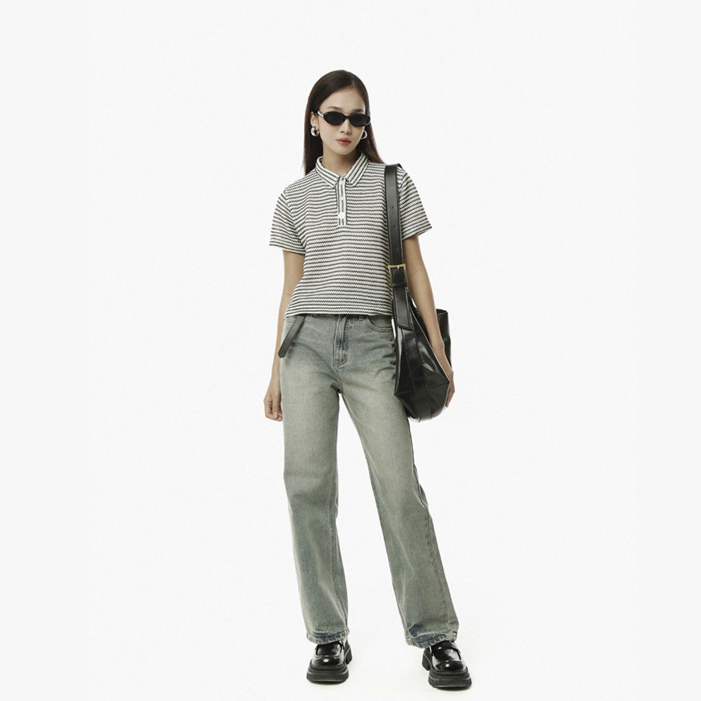 TALY - Áo polo sọc Amber