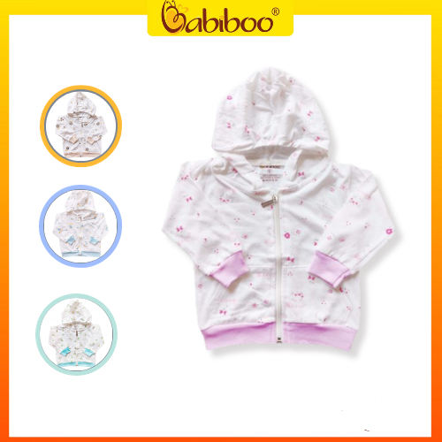 Áo khoác cho bé gái BABIBOO, áo khoác cho bé họa tiết dễ thương BB127