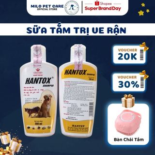 Sữa tắm cho chó diệt ve chó rận mèo dành cho chó mèo hantox shampoo - lọ sữa tắm mèo ve giận ve chó cho thú cưng
