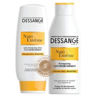 Bộ 1 dầu gội và 1 dầu xả dành cho tóc khô yếu DESSANGE Nutri Extreme Masque Anti Dessechement 2 x 250ml
