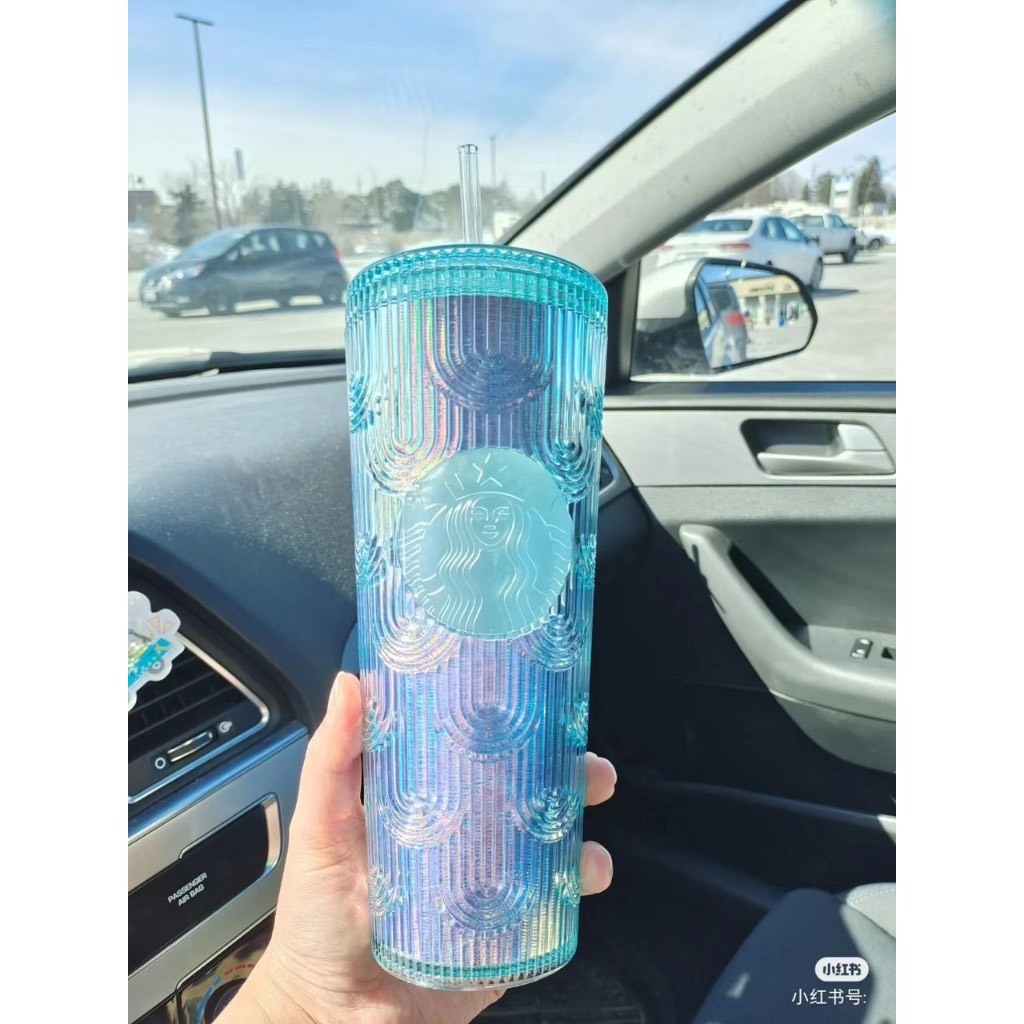 Ly giữ nhiệt Starbucks 710ml, bình nước nhựa 2 lớp kèm ống hút fullox Qimato Bộ sưu tập