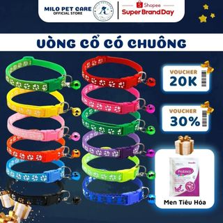 Vòng cổ chuông bấm thời trang dành cho chó mèo loại dày - vòng cổ chó mèo