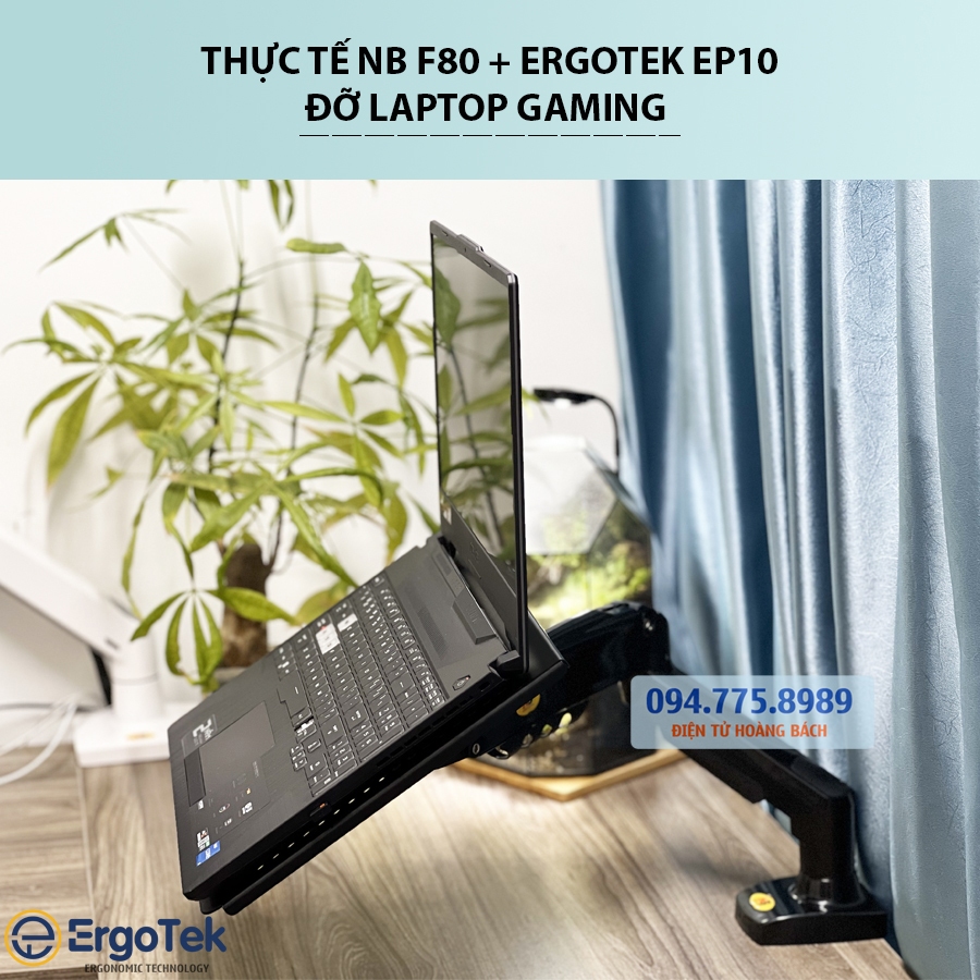COMBO NB F80 + ErgoTek EP10  - Giá Đỡ, Kẹp Latop - Máy Tính Bảng 10 - 21 Inch / Kẹp Thành Bàn