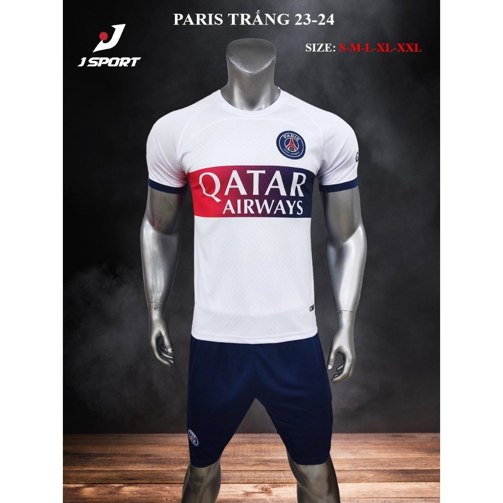 Quần Áo Bóng Đá Paris Saint Germain 2023 Logo Thêu - Thun Lạnh Cao Cấp, Không Nhăn, Không Xù Lông B14