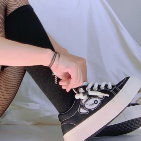 🍓  Giày Nữ Đi Học Giày Vải Canvas O'girl Đen Trắng Hàng Loại 1