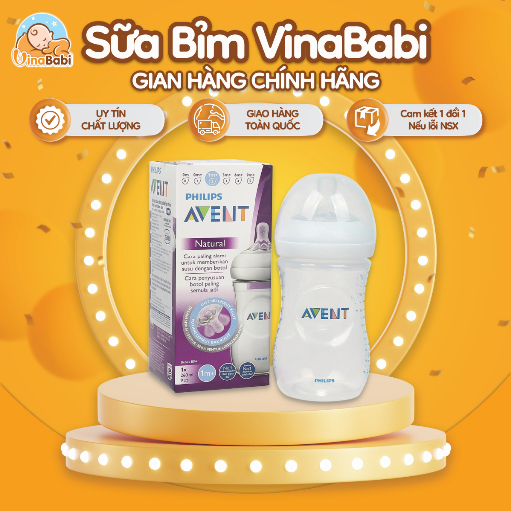 Bình sữa CHÍNH HÃNG Tã Avent Natural 125ml 260ml 330ml cho bé