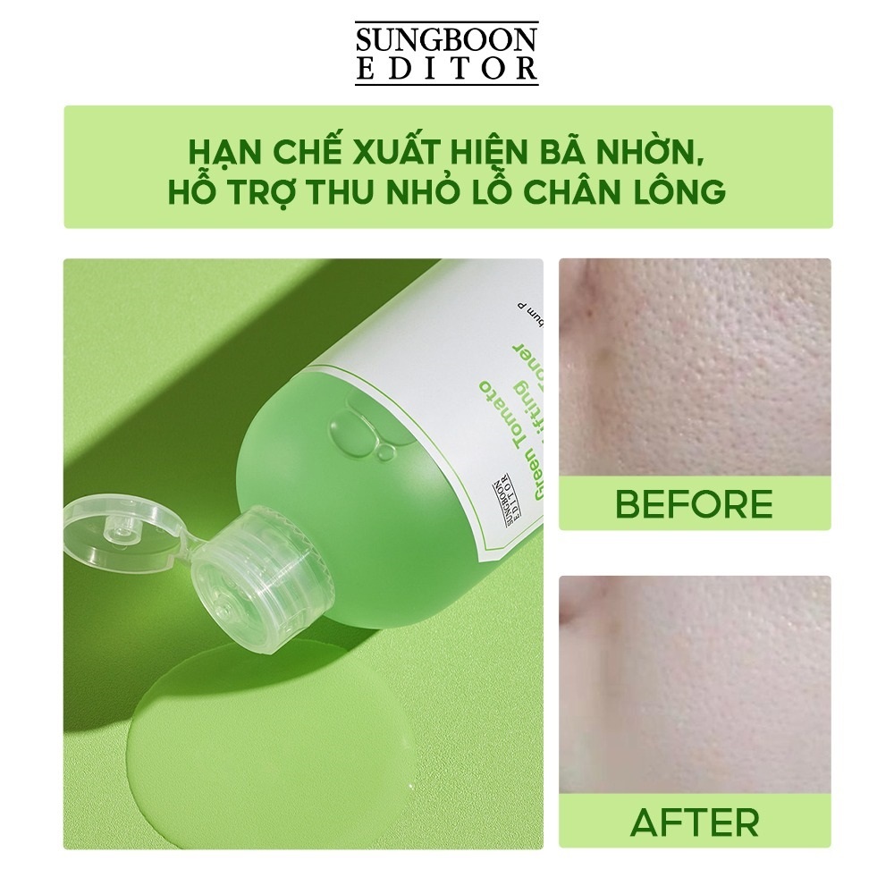 Nước Hoa Hồng Cà Chua Xanh Sungboon Editor Green Tomato Pore Lifting Toner 350ml