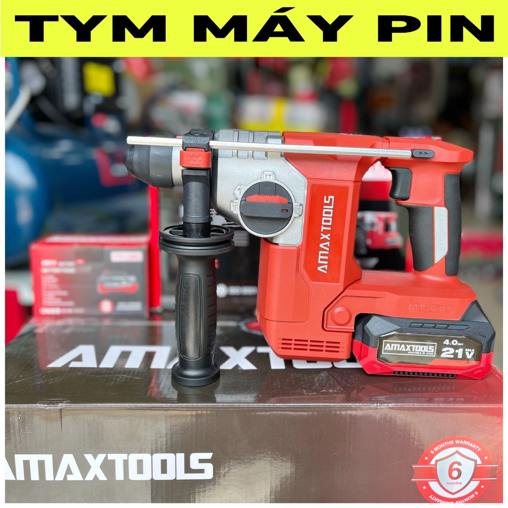 ✨Tặng áo thun xịn ✨ Bộ Máy Khoan Bê Tông Pin 3CN Amaxtools A3CN28SM – Tym Máy Pin