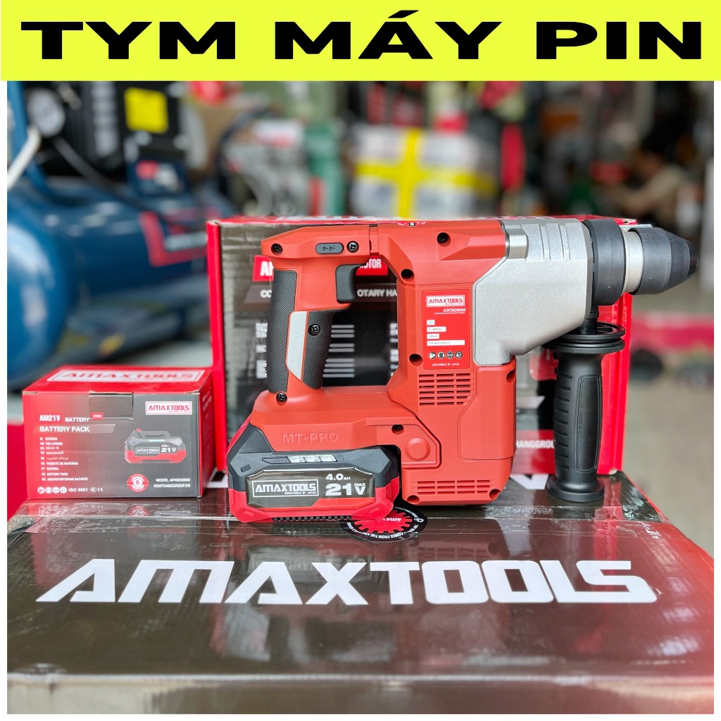 ✨Tặng áo thun xịn ✨ Bộ Máy Khoan Bê Tông Pin 3CN Amaxtools A3CN28SM – Tym Máy Pin