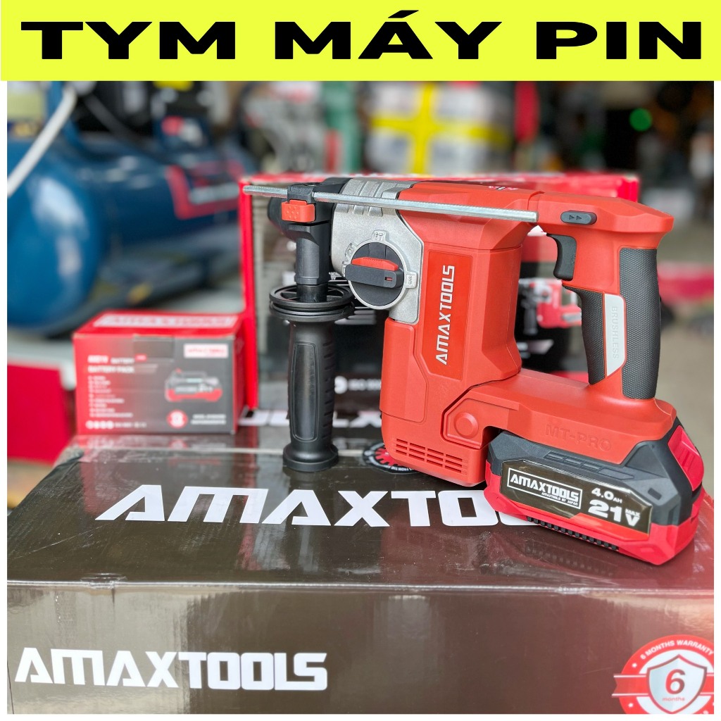 ✨Tặng áo thun xịn ✨ Bộ Máy Khoan Bê Tông Pin 3CN Amaxtools A3CN28SM – Tym Máy Pin