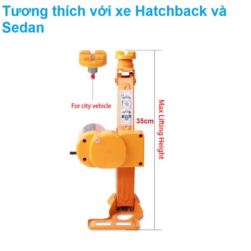Bộ nâng kích gầm điện ô tô thương hiệu ROGTZ TY-EJ02 2 tấn, DC12V, nâng tối đa 35cm - Hàng Chính Hãng