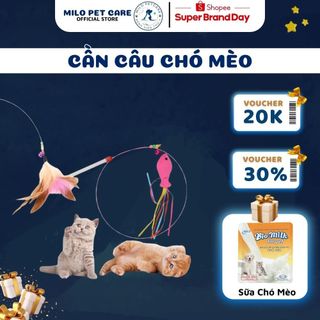 Cần câu cho mèo dây thép dành cho mèo - đồ chơi mèo - đồ chơi cho chó