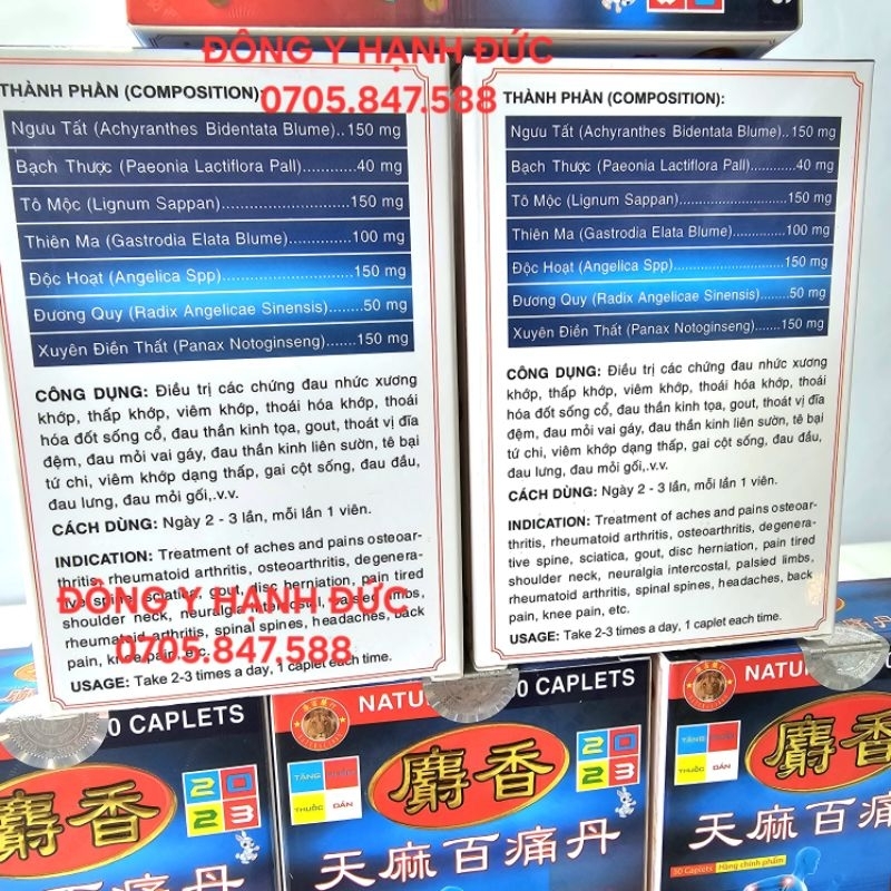 Xạ Hương Thiên Ma Bách Thống Đơn. Mẫu Xanh. Hỗ trợ xương khớp. Hộp Vĩ 30 viên.