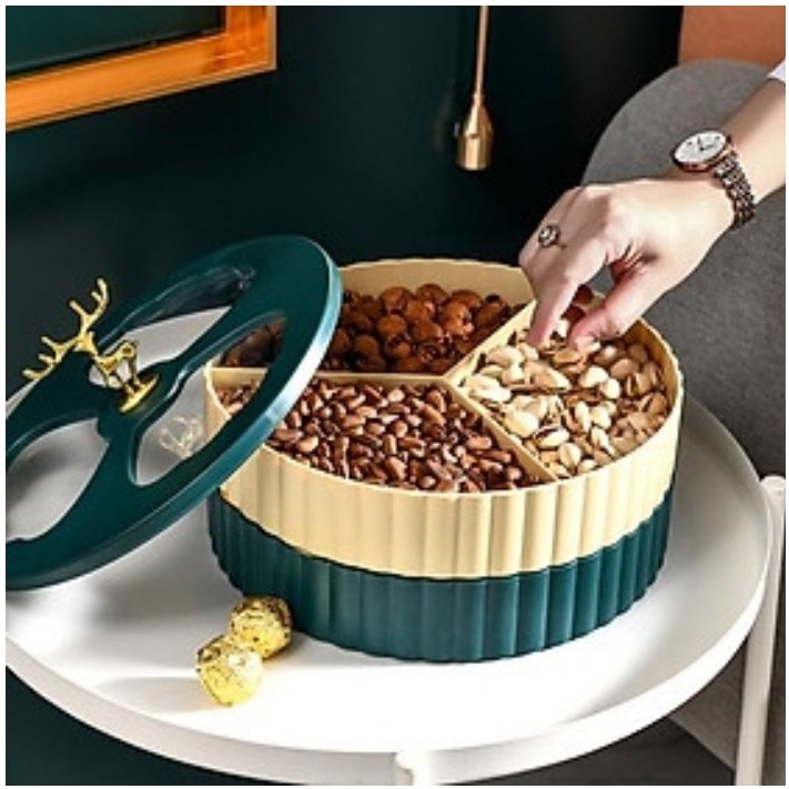 KHAY ĐỰNG BÁNH KẸO TẾT KHAY MỨT 2 TẦNG NHỰA siêu chắc siêu bền hươu vàng