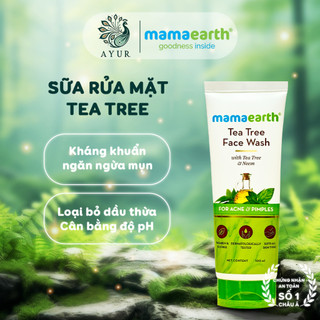 🌿 sữa rửa mặt tea tree mamaearth kiểm soát dầu mụn hiệu quả