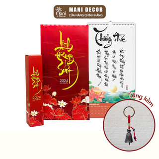 Lịch treo tường thư pháp Trong Suốt 2024 - quà tặng ý nghĩa cá nhân, doanh nghiệp năm mới - Mani Decor