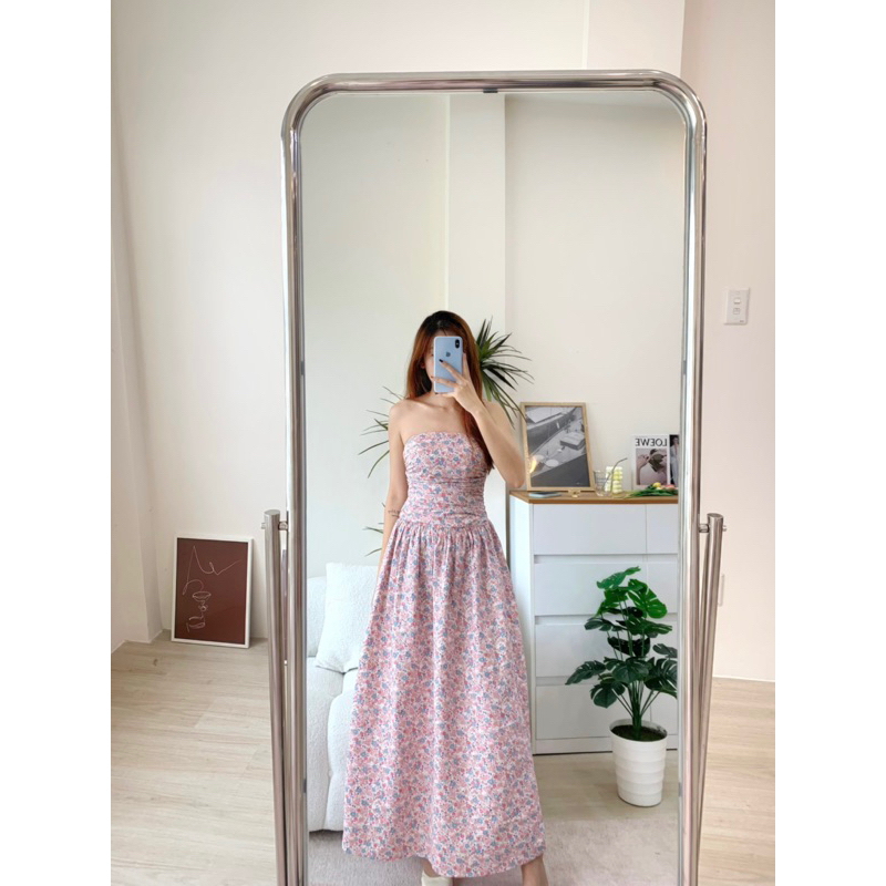 Flowers dress - Đầm maxi cup ngực hoạ tiết hoa dáng dài, tôn eo, tôn dáng