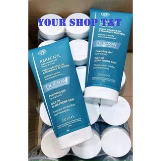 Sữa rửa mặt ducray keracnyl gel moussant foaming gel cho da dầu mụn 200ml