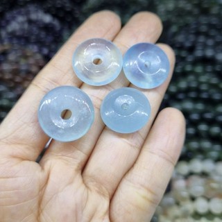 Dây chuyền đồng điếu xanh biển aquamari kèm dât dù đeo cổ