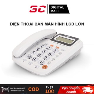 Điện thoại cố định điện thoại bàn màu trắng và đỏ 2 cổng nối POSvàmáy Fax  CAM KẾT CỦA Digital 3C