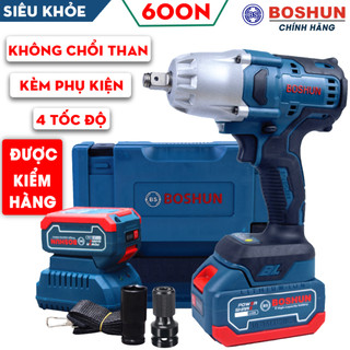 [Chính Hãng -Không Chổi Than] Máy Bắn Bulong Boshun BS-IW600N Siêu Khỏe, Lõi Đồng 100%, Tặng Đầu Khẩu + Đầu Chuyển Vít