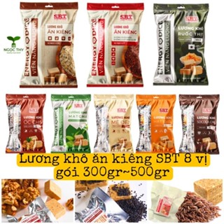 Lương khô gạo lứt ngũ cốc ăn kiêng mix vị (socola, matcha, mè đen, óc chó, hạt điều, chà bông) SBT gói 285gr