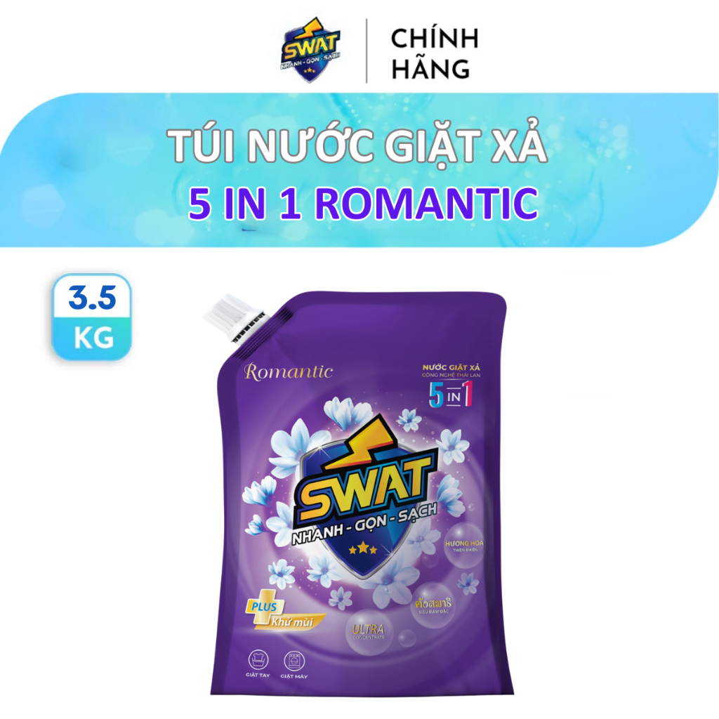 Nước Giặt Xả SWAT 5 IN 1 HƯƠNG ROMANTIC LUXURY & GOLDEN