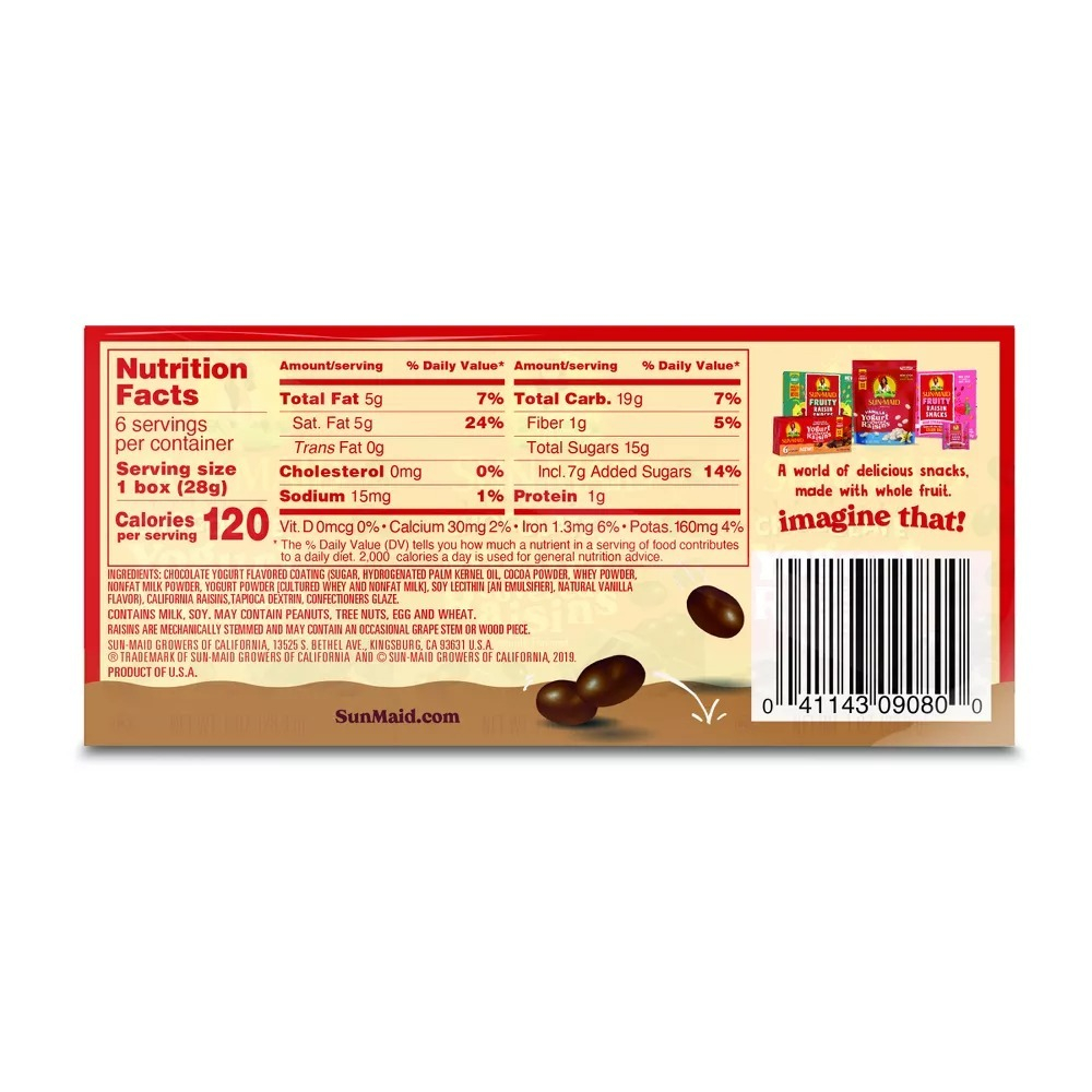 Kẹo Chocolate Sữa Chua Bọc Nho Khô Sun-Maid Chocolate Yogurt Raisins