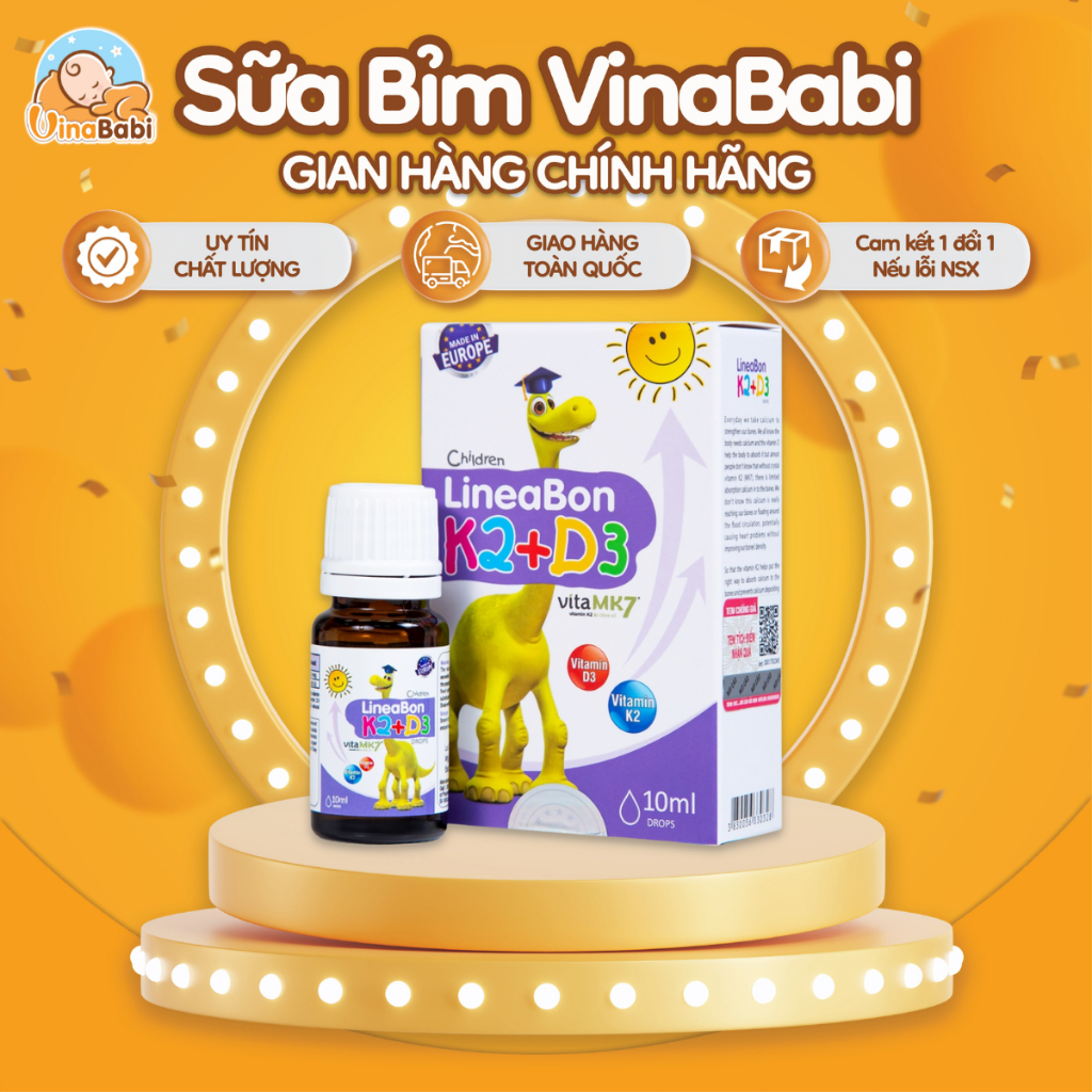 LineaBon D3K2 Bảo Vệ Sức Khoẻ dạng chai nhỏ giọt và dạng chai xịt