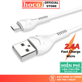 Dây sạc nhanh Micro Hoco cáp silicon siêu bền sạc 2.4A cho các dòng điện thoại Android