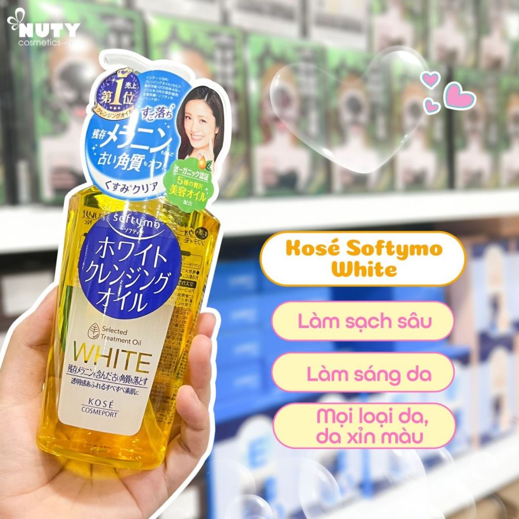 Dầu tẩy trang Kose Softymo Cleansing Oil 230ml dưỡng ẩm, làm sạch da, xóa bỏ lớp tẩy trang nhanh chóng - Bahachiha