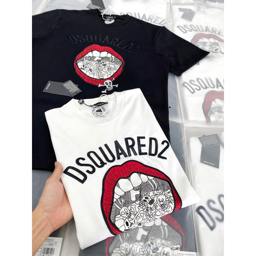 Áo Thun DSQ2 thêu môi unisex Siêu Cấp mua hè