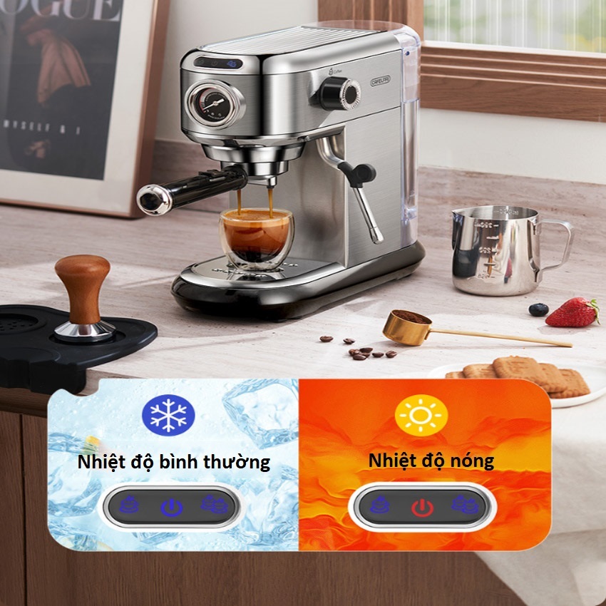 Máy Pha Cafe LFFE Tự Động Vừa Xay Vừa Pha 12 Cốc/1 Lần Xay, Máy Pha Cà Phê Mini Cho Gia Đình, Văn Phòng, Quán Cafe