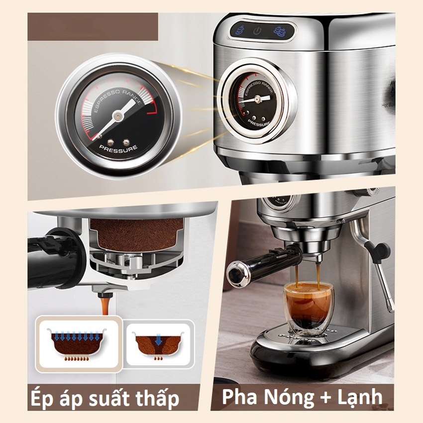 Máy Pha Cafe LFFE Tự Động Vừa Xay Vừa Pha 12 Cốc/1 Lần Xay, Máy Pha Cà Phê Mini Cho Gia Đình, Văn Phòng, Quán Cafe