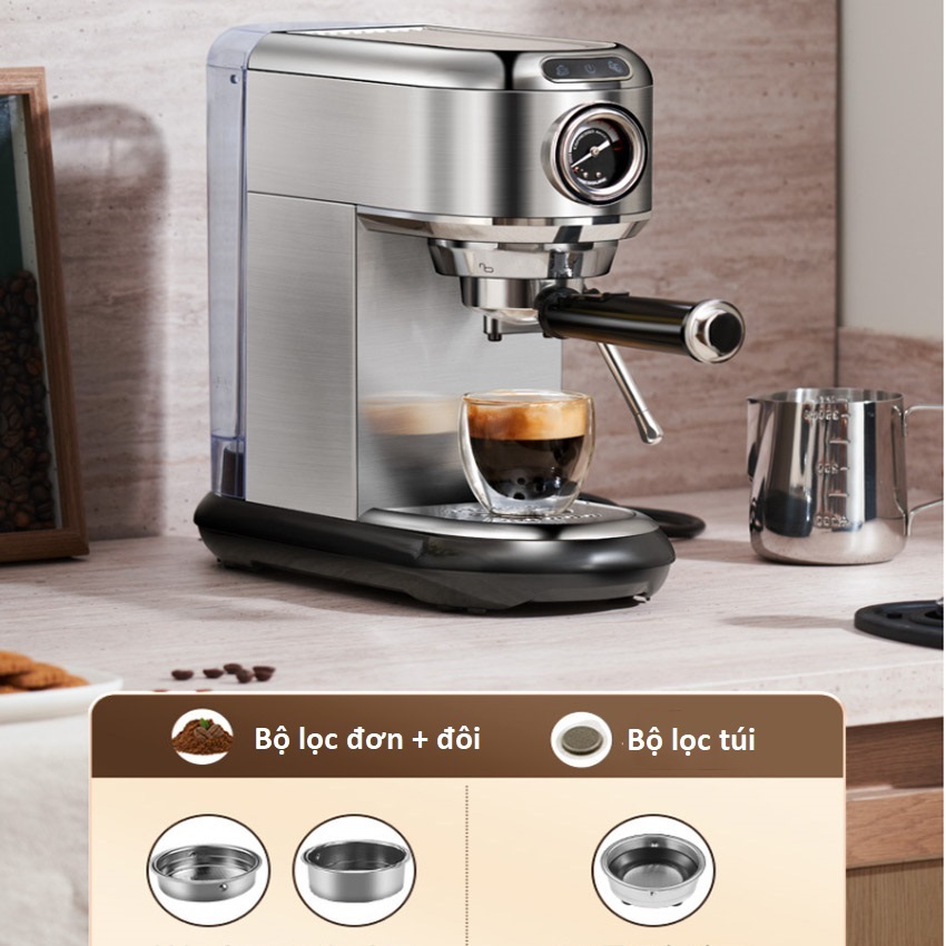 Máy Pha Cafe LFFE Tự Động Vừa Xay Vừa Pha 12 Cốc/1 Lần Xay, Máy Pha Cà Phê Mini Cho Gia Đình, Văn Phòng, Quán Cafe