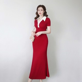  Đầm Body Nữ Đuôi Cá Len Tăm Váy ôm body tay lỡ dáng dài co giãn KA05 