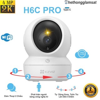 Camera Wifi EZVIZ H6C PRO 4MP 2K+, 2MP FullHD, Tự Xoay 360 Độ, Đàm Thoại, Màu Bang Đêm, BH 24Th