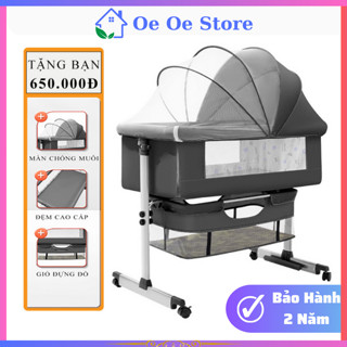 nôi vải cho bé sơ sinh, Nôi cũi trẻ em ( TẶNG MÀN ) có thể ghép cạnh giường cha mẹ, gấp gọn dễ dàng - Oe Oe Store