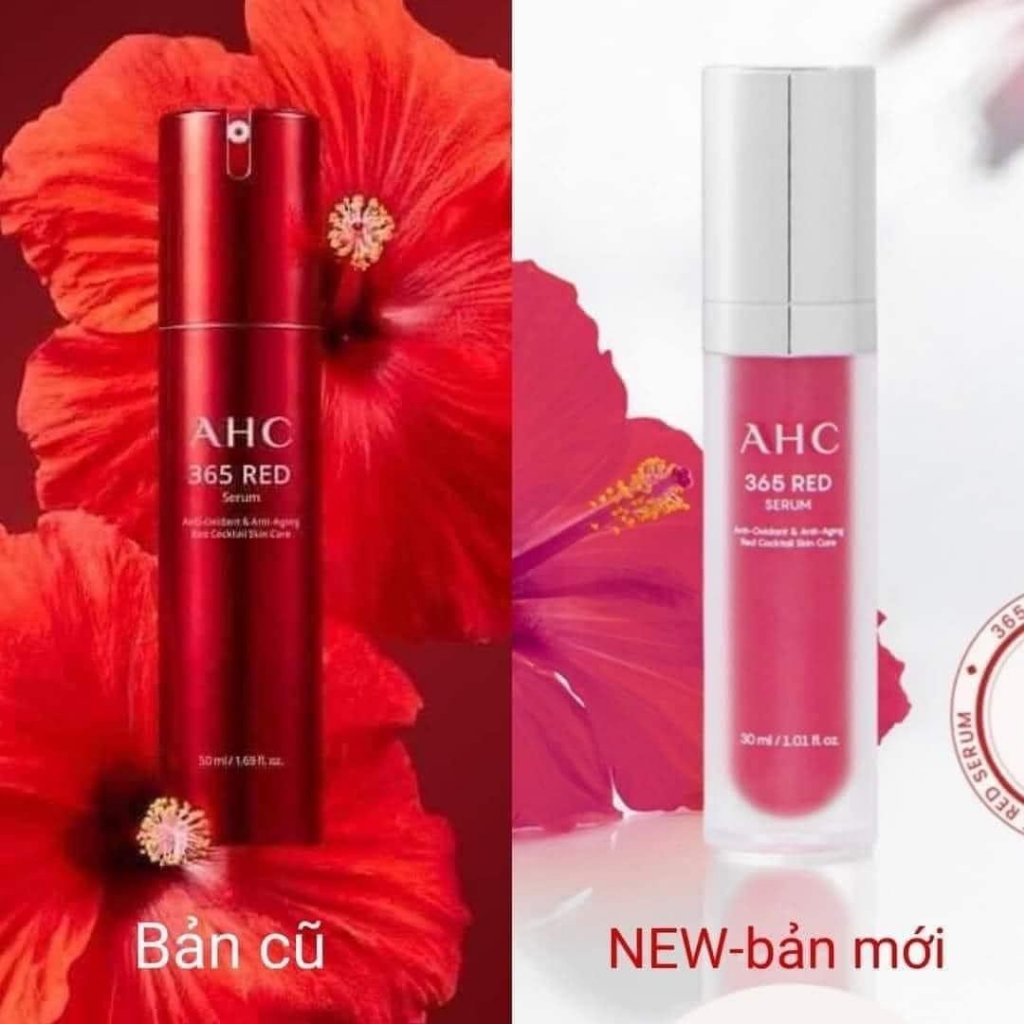 Set Serum + kem mắt ngăn ngừa lão hóa AHC đỏ 365 Red Serum Synergy Set