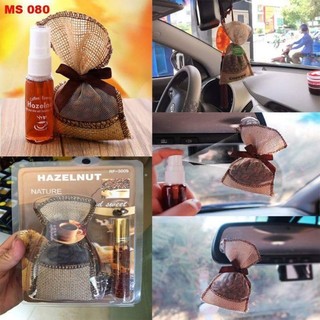 Túi thơm cafe treo ô tô, xe hơi - có kèm chai tinh dầu cafe