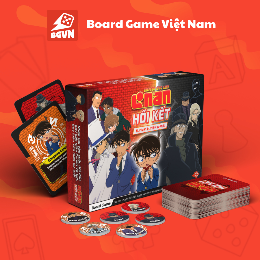 Bộ trò chơi Thám tử lừng danh Conan - Hồi Kết - kèm bộ Hồ sơ 25 nhân vật cực chất - Board Game VN