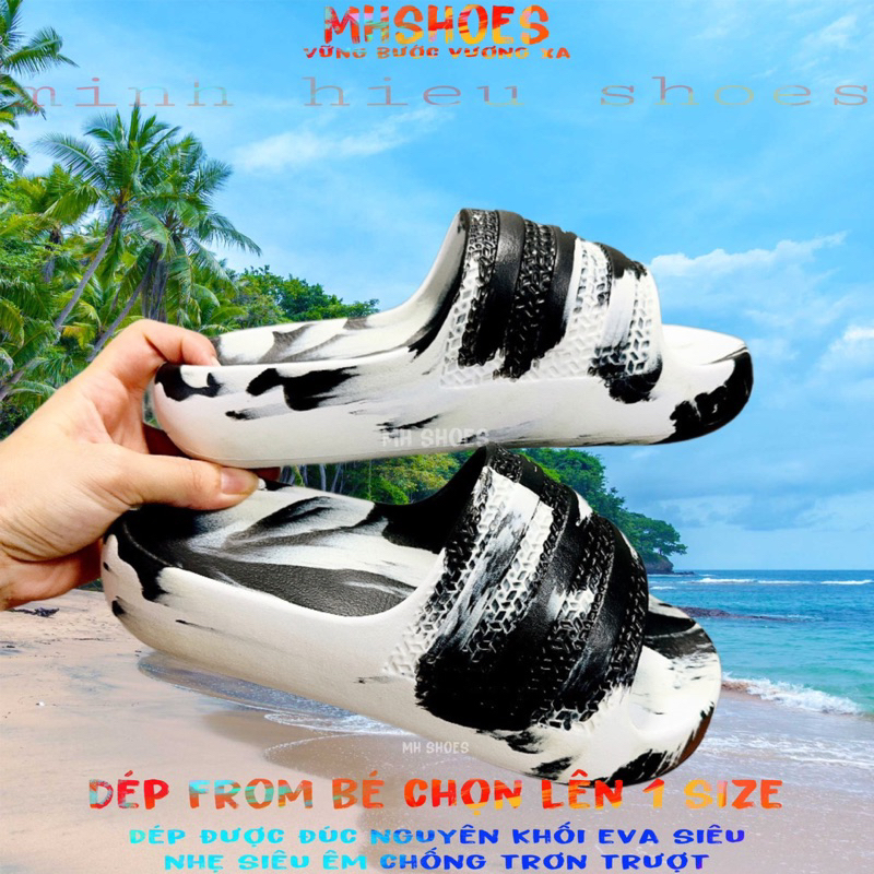 Dép adiddas 3 sọc Nam Nữ Đúc Quai Ngang Hottrend Hàng Cao Su Mềm Êm Chân Cao Cấp