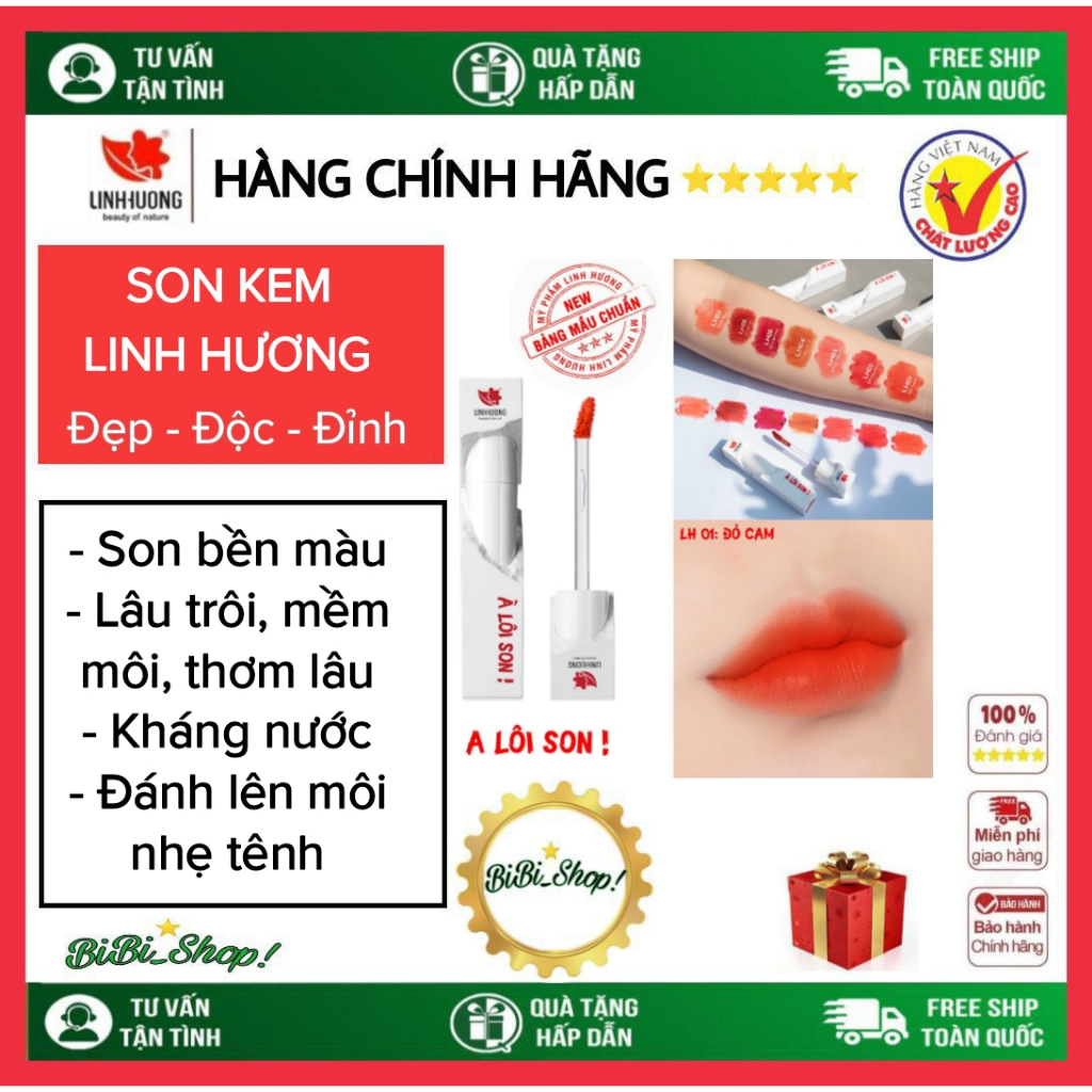 Son Kem Linh Hương, Son Kem À LÔI SON Linh Hương, mềm mịn, lâu trôi, kháng nước [Hàng chính hãng]