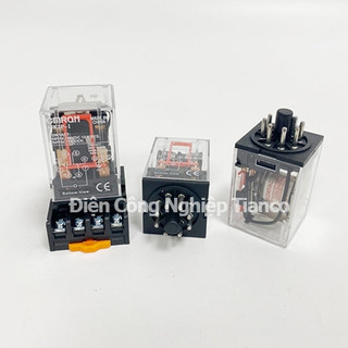 Rơ le trung gian 10A 8 chân tròn MK2P-I kèm đế rơ le