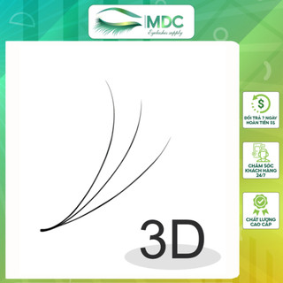 Mi fan sẵn 3d mdc lashes độ cong c - cc - d, độ dày 0.07 1 hộp 500 fan siêu mềm