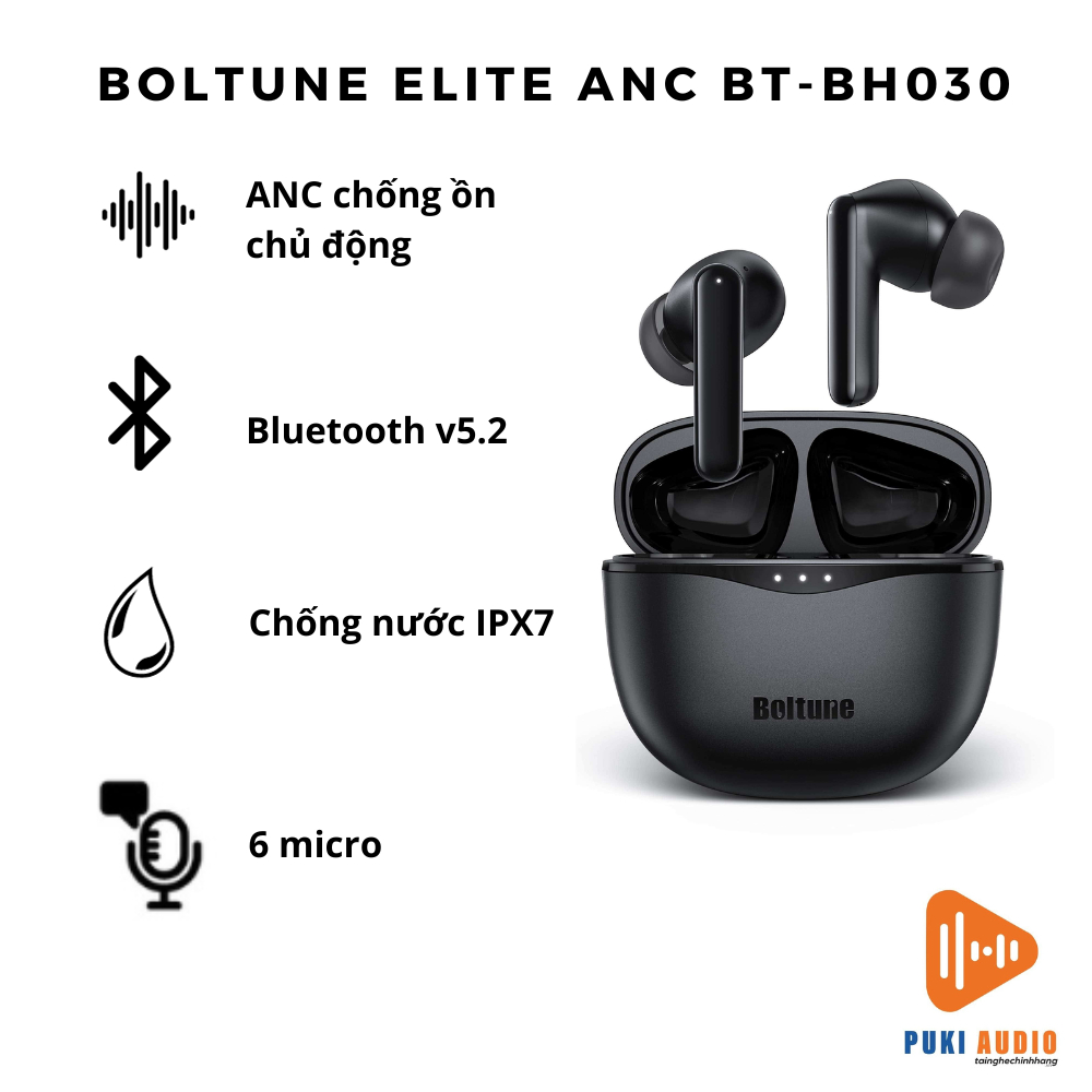 Tai nghe in-ear Bluetooth taotronics BH030 - Tai nghe nhét tai không dây chống ồn ANC Boltune 030 | Ảnh Chụp Thật 100% |